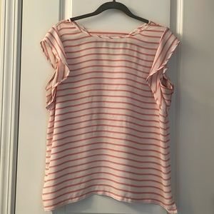 Pink and white striped top